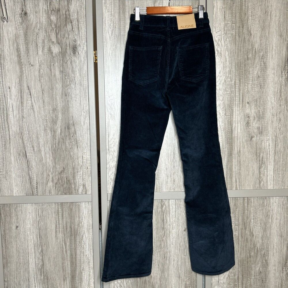 ALIGNE Corduroy Pants Size 25 Slim Flare Navy Cord - Picture 8 of 10
